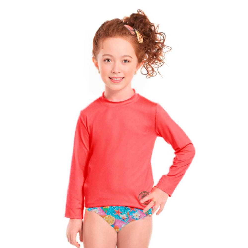 Kit De Calcinha Infantil Blusa Proteção Solar Uv50+ Caribe