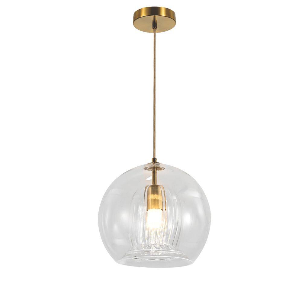 Pendente Dourado Vidro 15cm 1E27