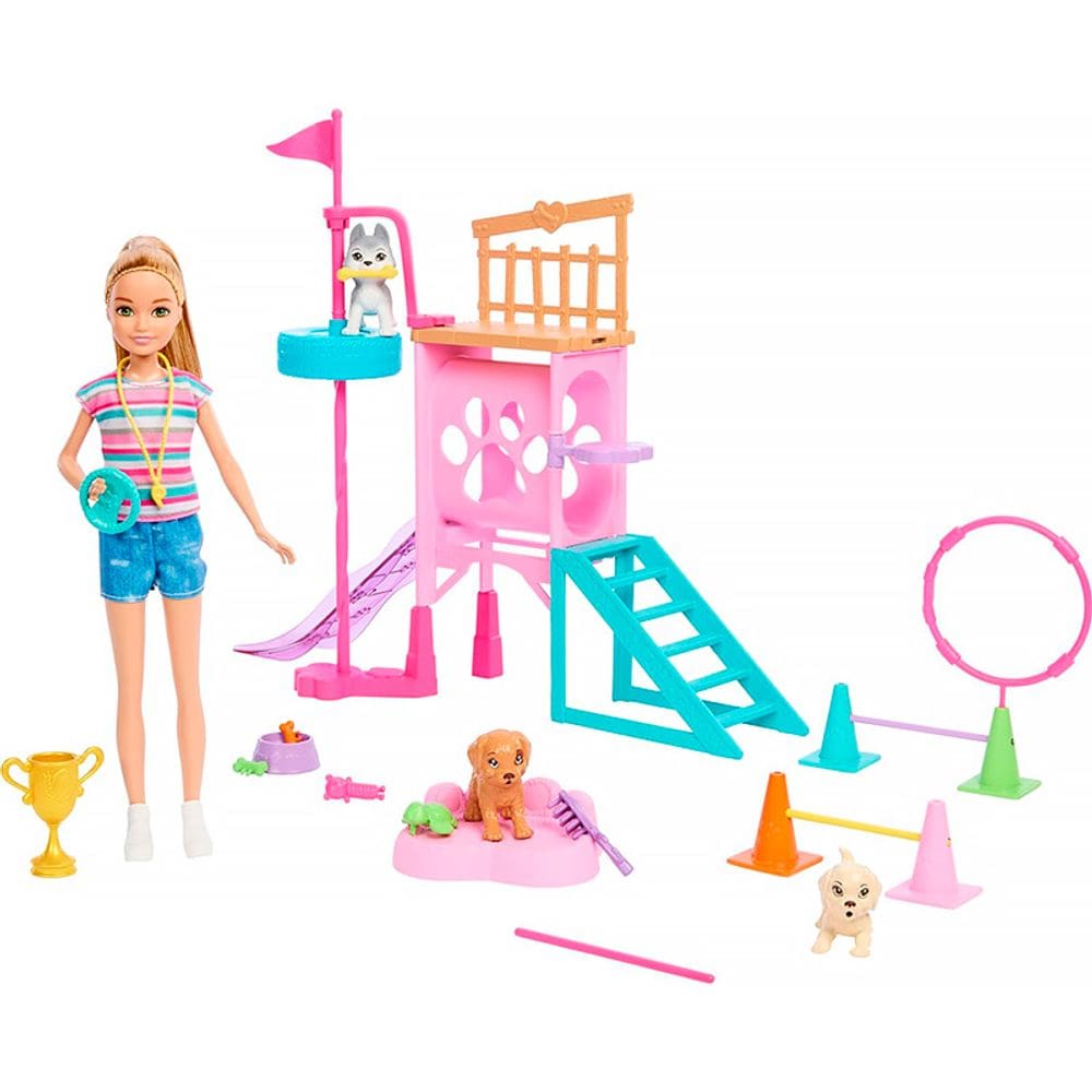 Barbie Stacie ao Resgate Treinadora de Cachorrinhos com Acessórios HRM10 - Mattel
