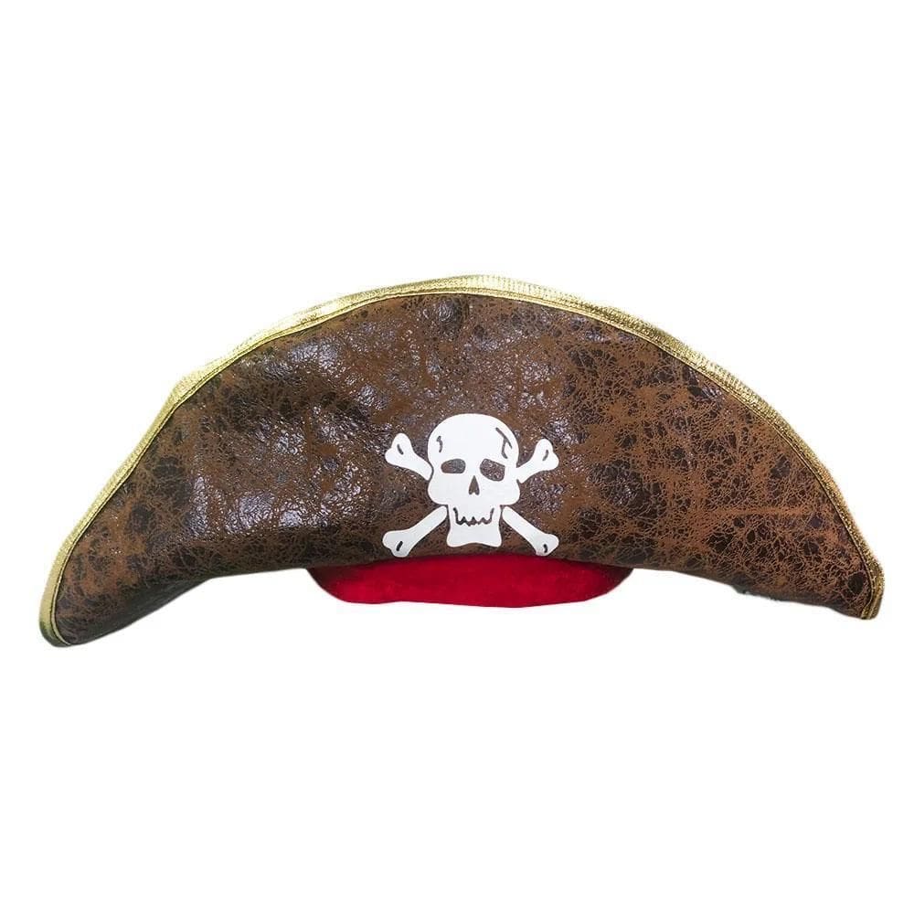 Chapéu Pirata Dobrável Marrom Fantasia Halloween Festa