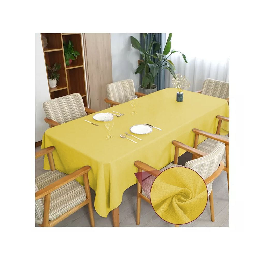 Toalha de mesa 10 Lugares Retangular Rústico 3,00m Amarelo
