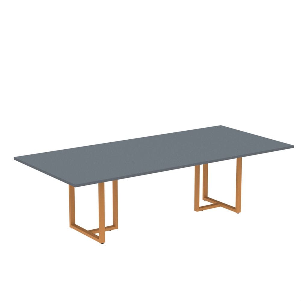 Mesa de Reunião Retangular 200x90cm Mr2000p25tub Grafito/Laranja Picasso