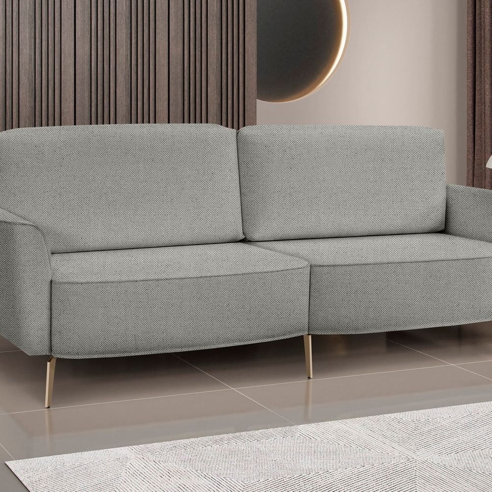 Sofá Vênus 200 Cm Linho, Feito com Materiais de Alta Qualidade Cinza
