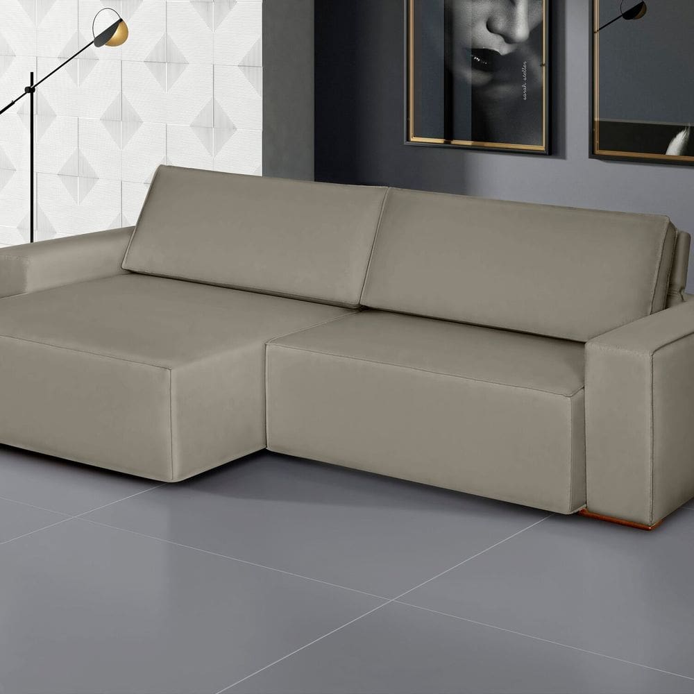 Sofá Siena - Retrátil / Reclinável 280 Cm Veludo Castor