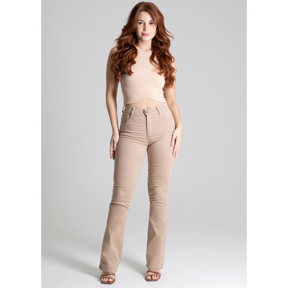 Calça Feminina Boot Cut Sarja