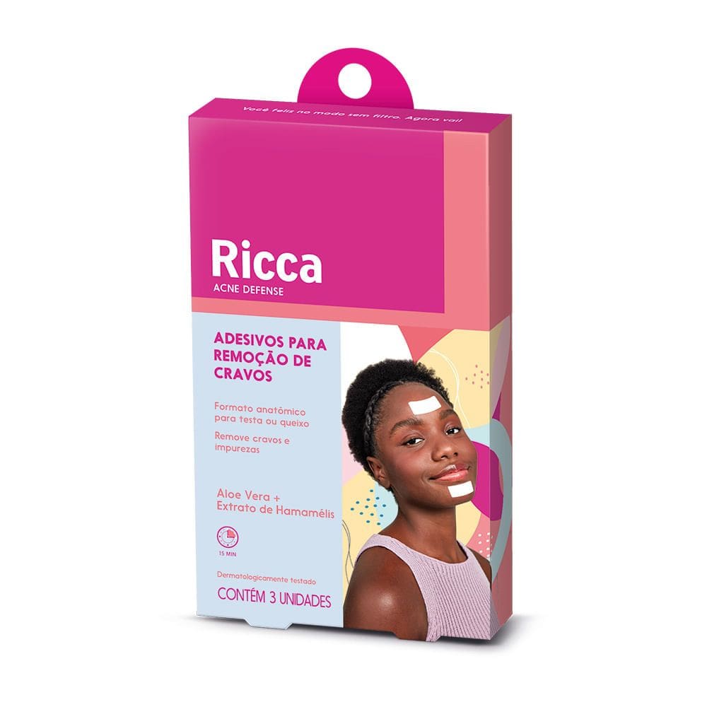 Adesivo para Remoção de Cravos da Testa e Queixo Acne Defense Ricca