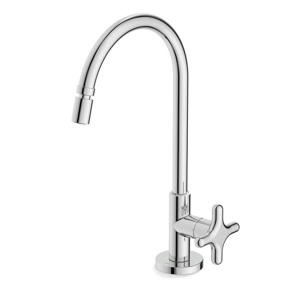 Torneira para Cozinha de Mesa com Bica Móvel e Arejador Articulado Cross Cromado