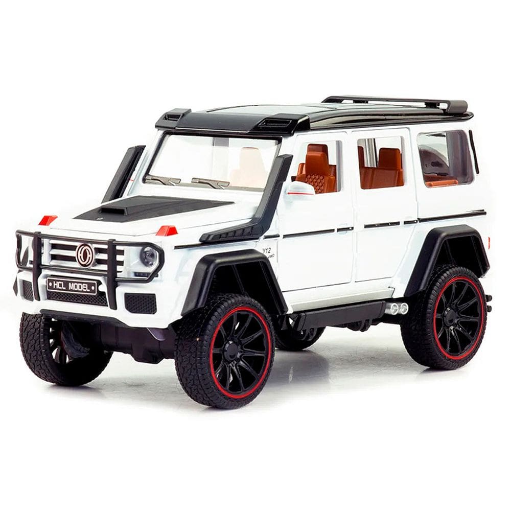 Carro Miniatura Tipo Classe G Escala 1:22 Luz Som Fricção Abre Portas Branco HCL-901 - Dorémi
