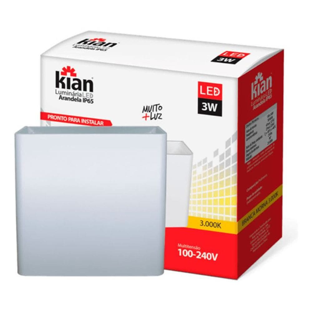Arandela LED 3w 3000k Branca IP65