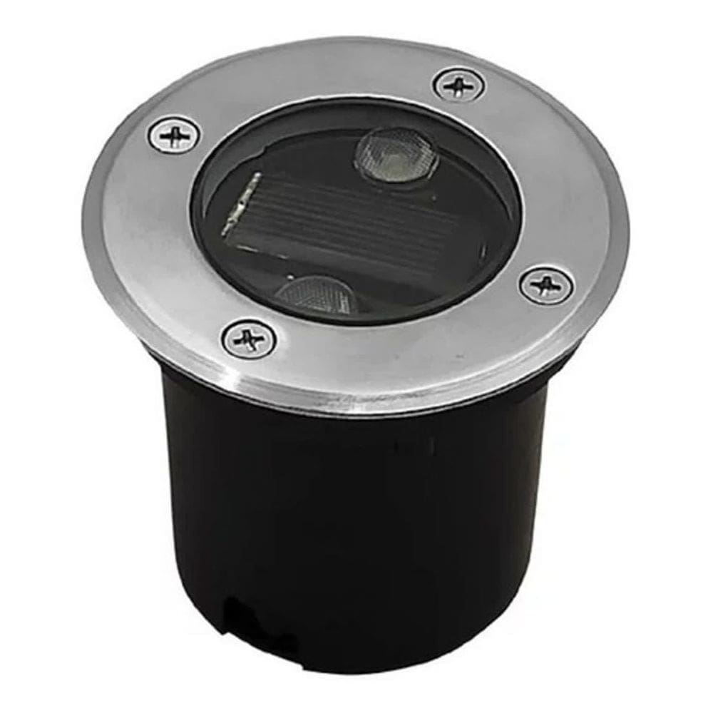 Balizador  2w 6500k Embutido Solar LED Redondo
