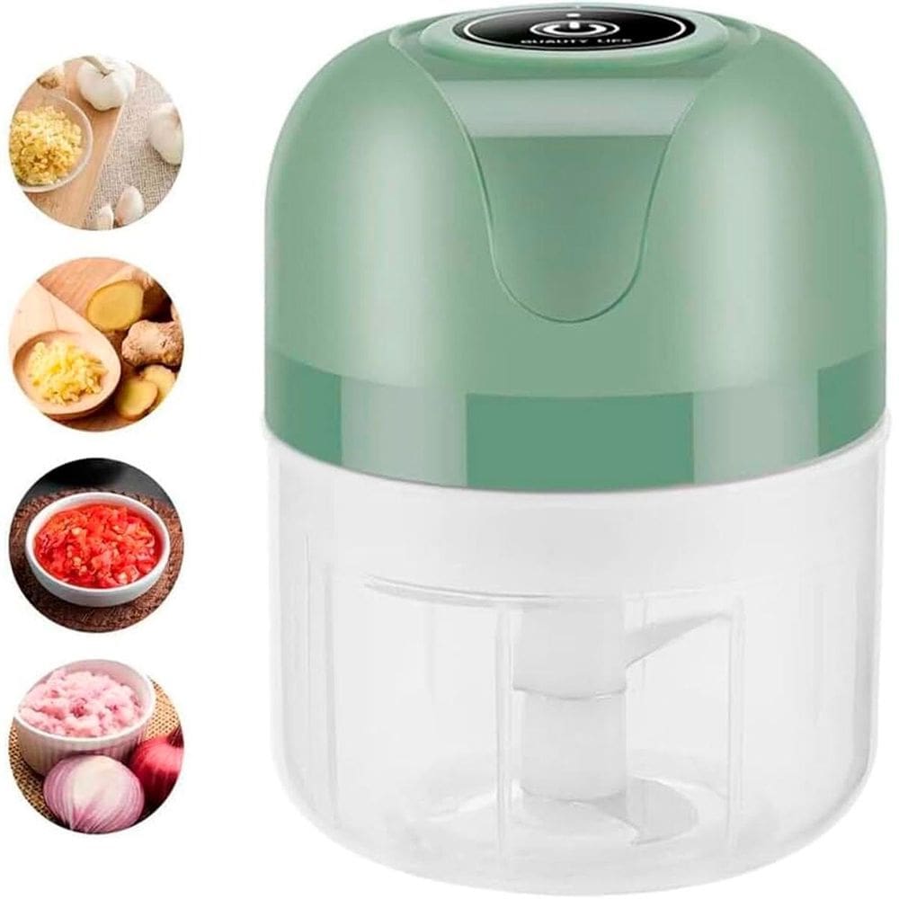 Mini Processador Elétrico Multifuncional Alho Cebola E Mais