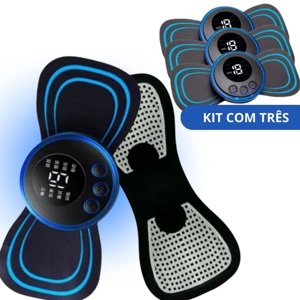 Kit Massageador Portátil Recarregável Dor Pescoço Coluna