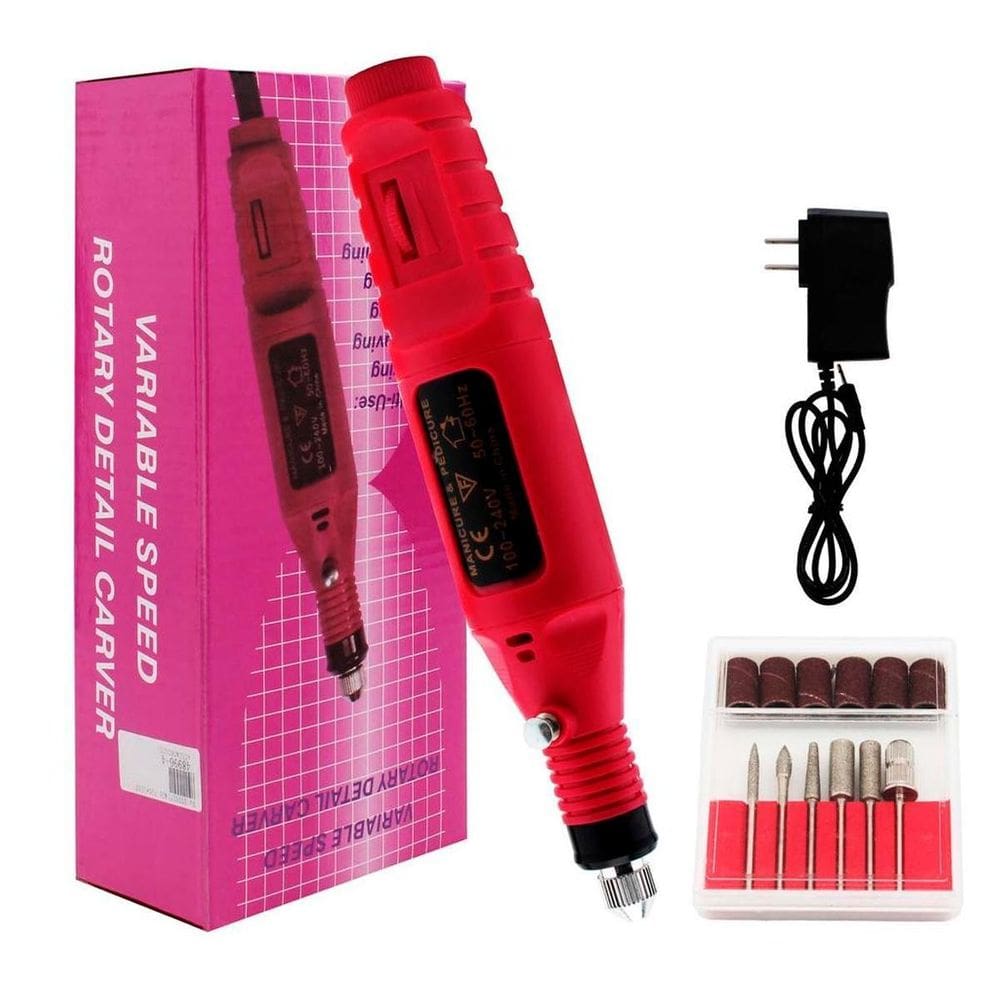 Caneta Lixadora Elétrica Rosa Para Unhas De Gel E Acrigel