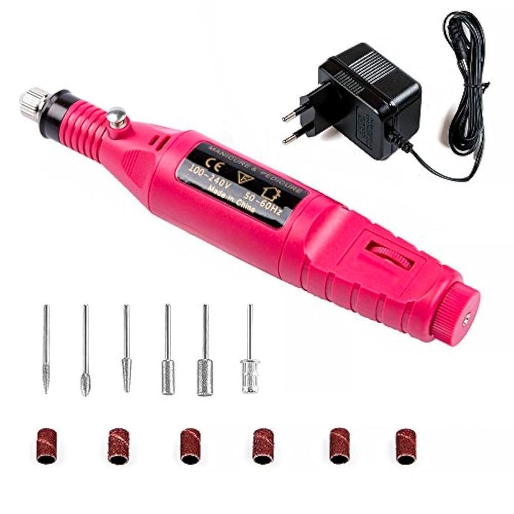 Mini Motor Rosa 110/220V Para Lixar Unhas De Gel E Acrigel