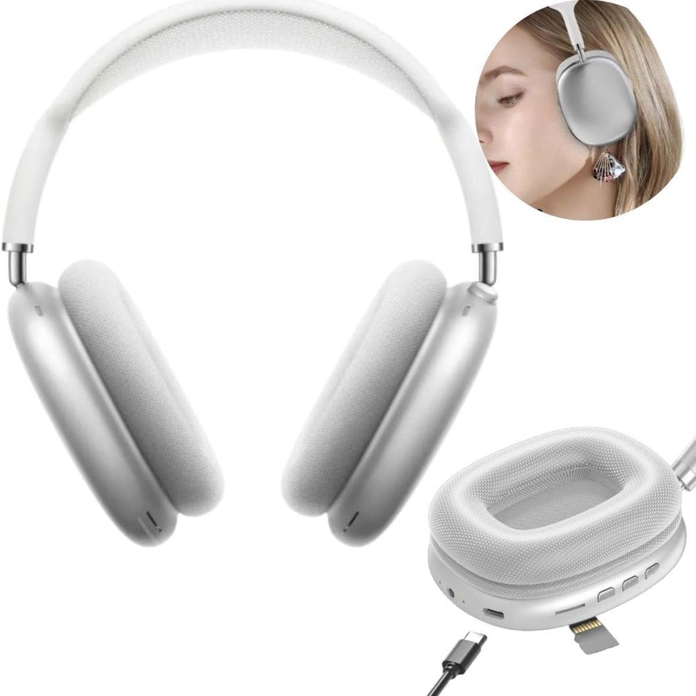 Fone Ouvido Headphone Bluetooth Ergonômico On-Ear Led Prata