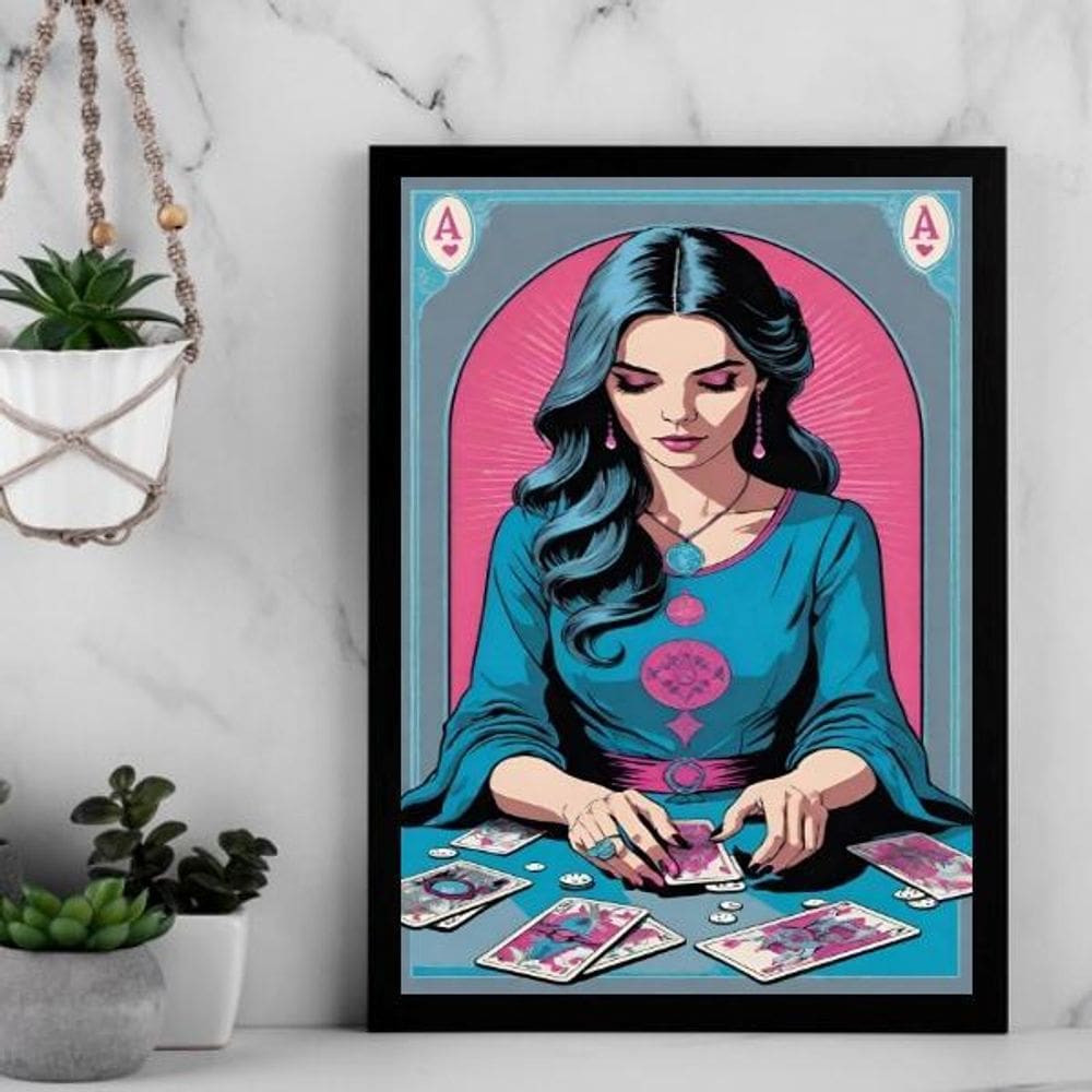 Quadro Decorativo Taróloga - Cartomante 24X18Cm - Com Vidro