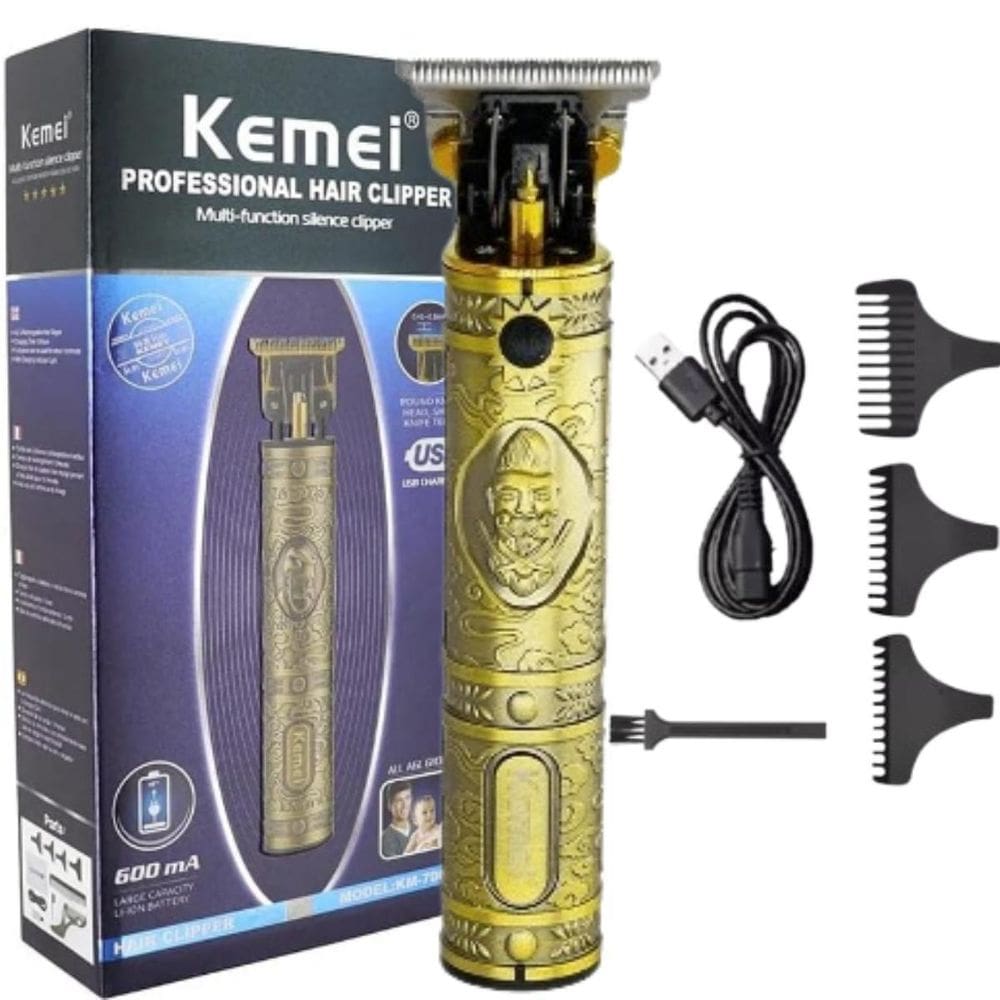 Máquina De Cortar Cabelo Elétrica Dragão Dourado Usb -