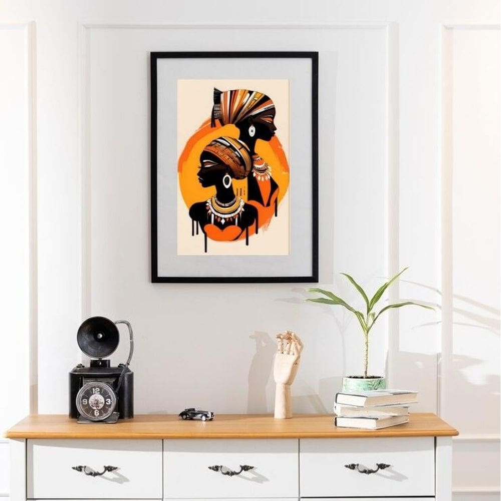 Quadro Abstrato Arte Africana - 60X48Cm