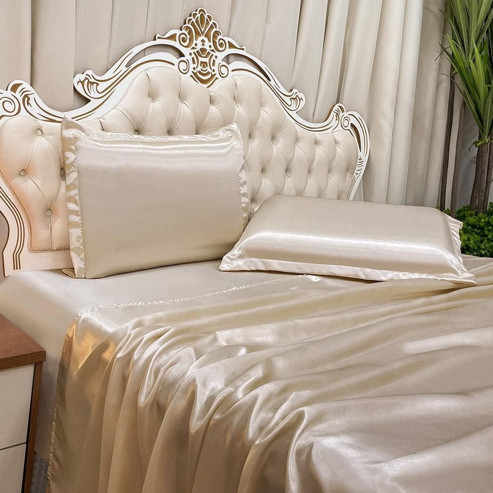 Jogo Cama Lençol Queen Luxo Charmousse 4 Peças - Chanpagne