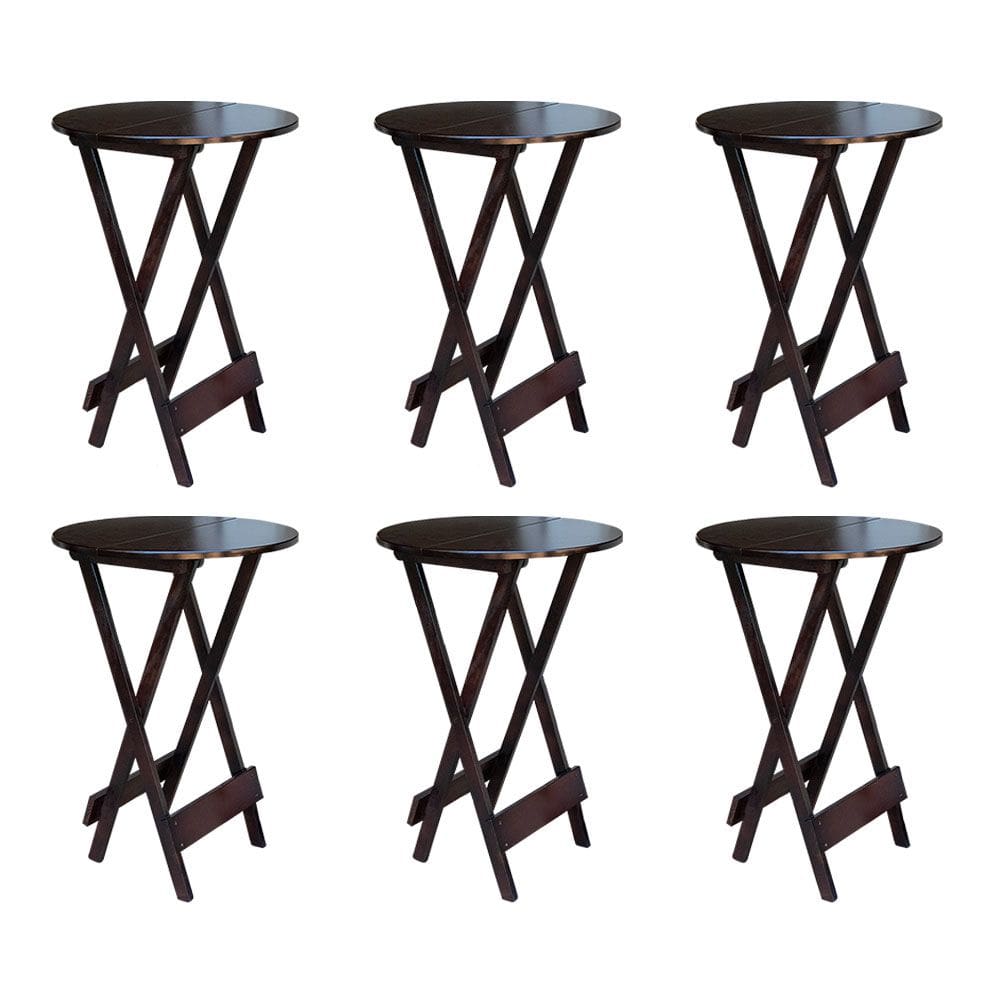 Kit 6 Mesas De Madeira Bistrô Dobravel Ideal Para Bar E Restaurante Imbuia
