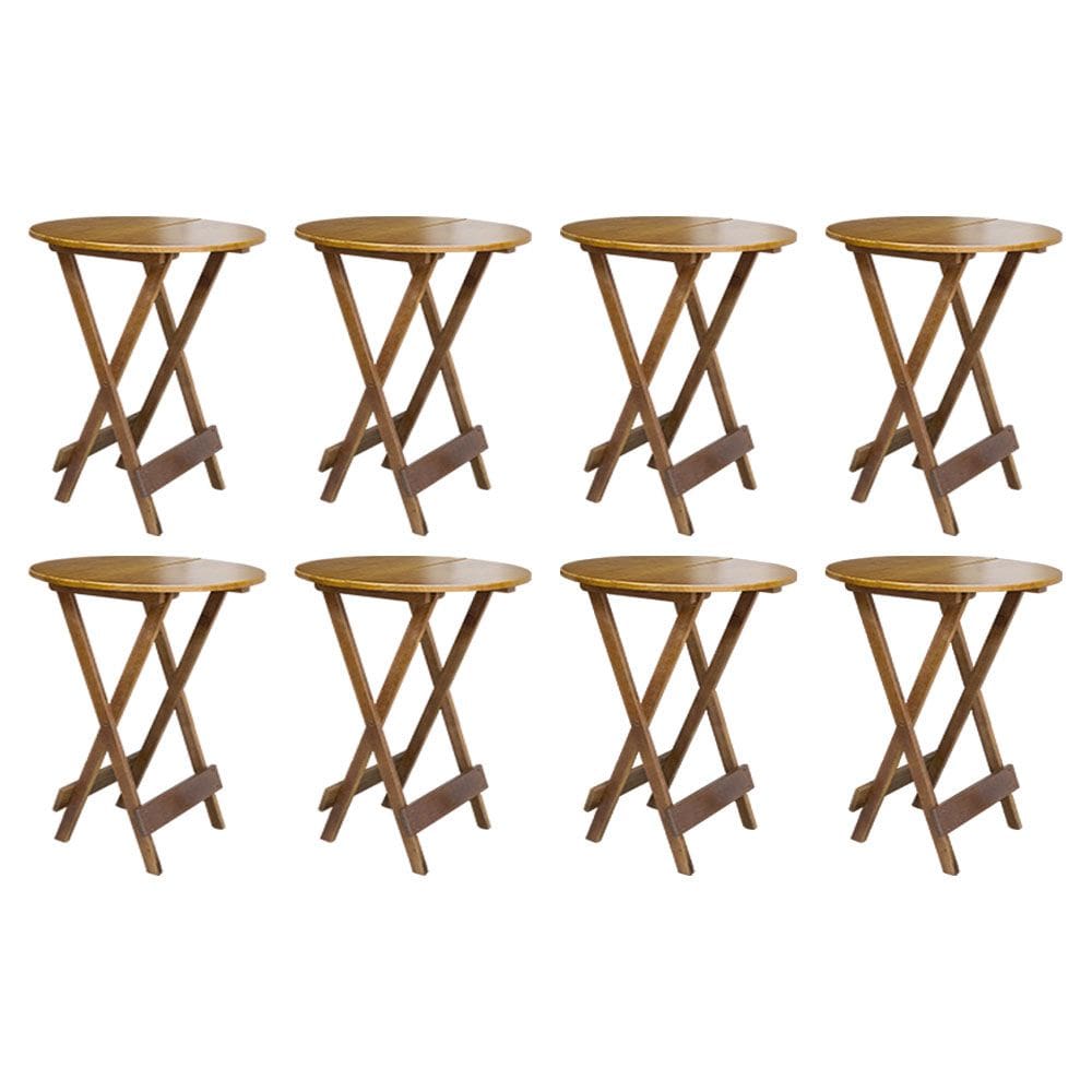 Kit 8 Mesas De Madeira Bistrô Dobravel Ideal Para Bar E Restaurante Caramelo