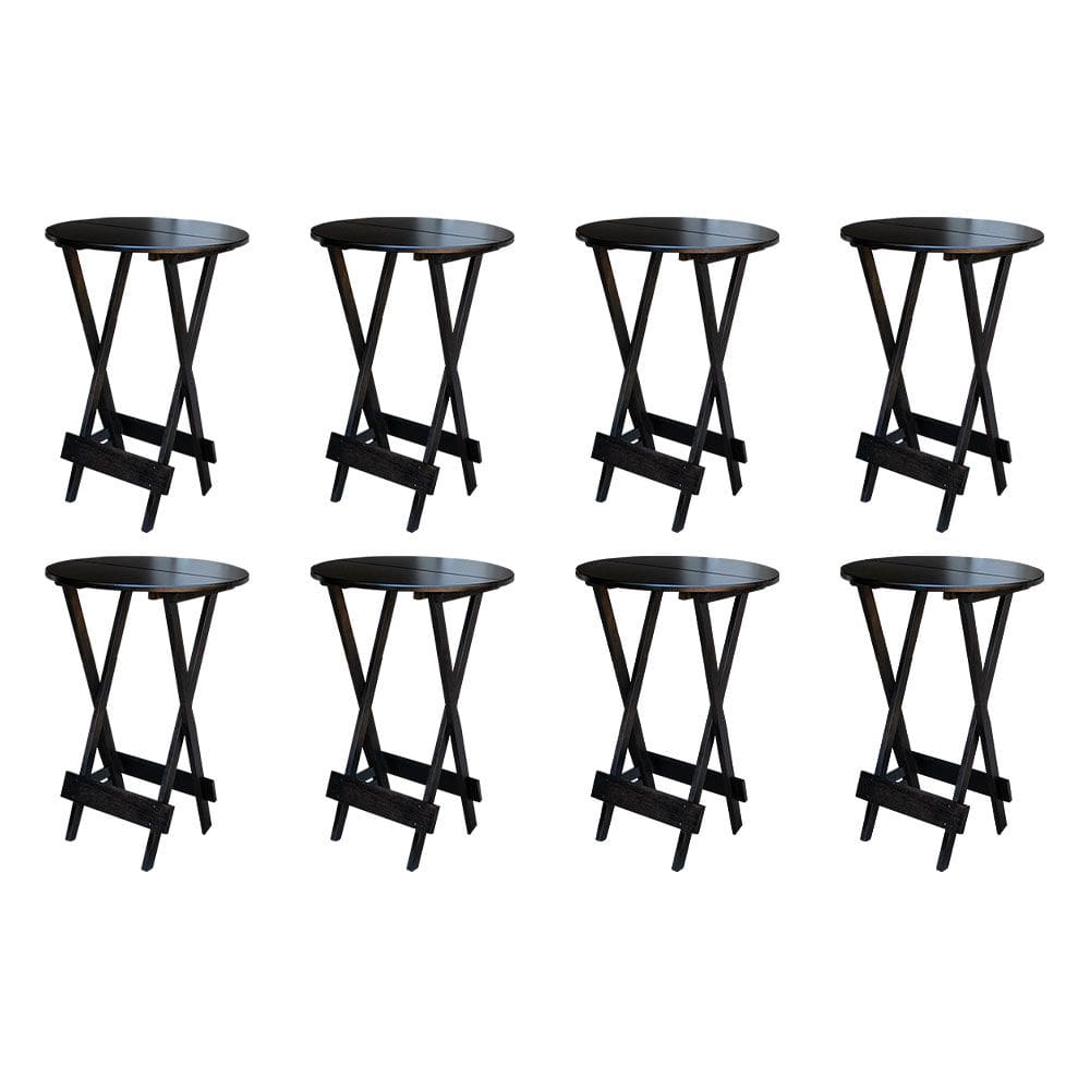 Kit 8 Mesas de Madeira Bistrô Dobravel Ideal para Bar e Restaurante Tabaco