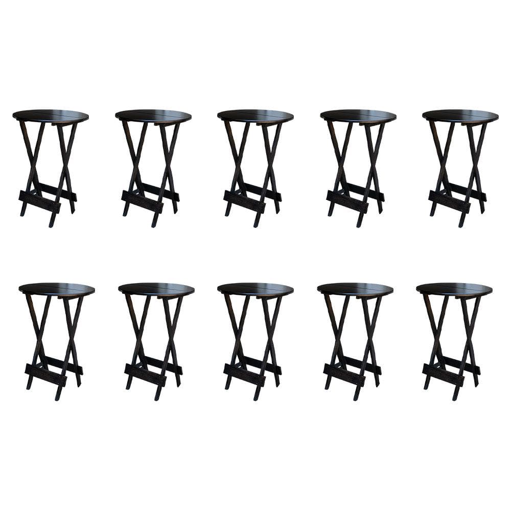Kit 10 Mesas De Madeira Bistrô Dobravel Ideal Para Bar E Restaurante Tabaco