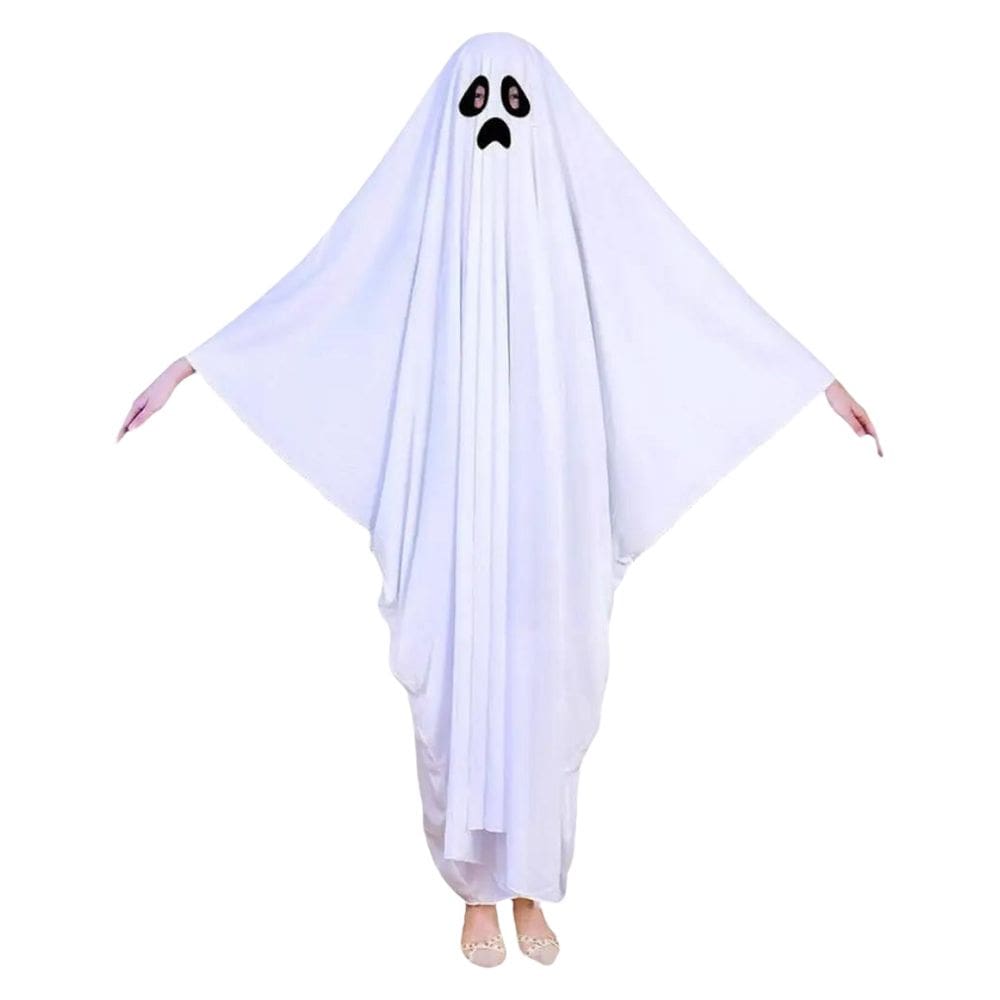 Fantasia Capa Fantasma Adulto Assombração Assustador Ghost Festa Halloween Dia das Bruxas Noites do Terror Morte Zumbi