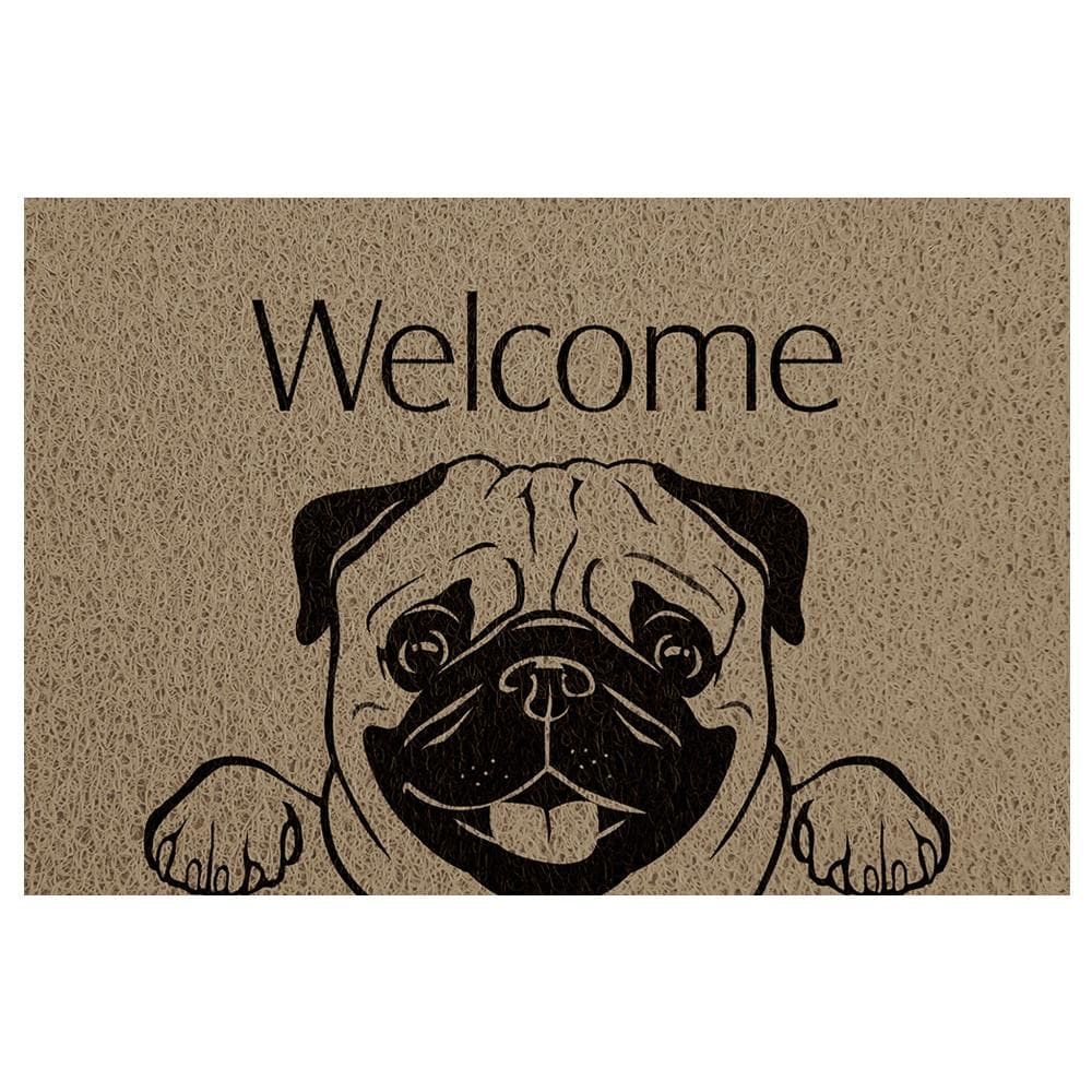 Tapete Kapazi Vinil 01PETDWPG01 40X60 Dog Pug Welcome