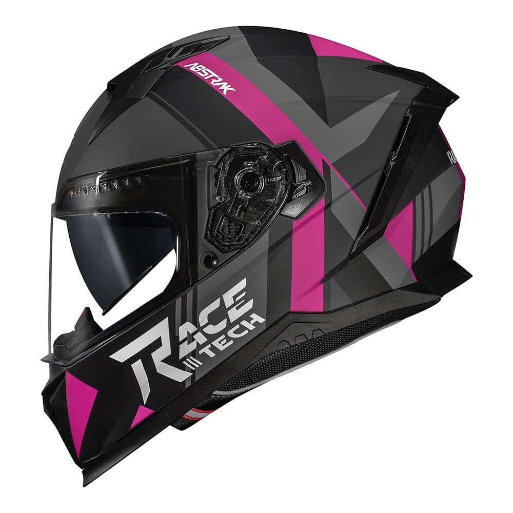 Capacete Race Tech Volt Abstrak Preto e Rosa Fosco