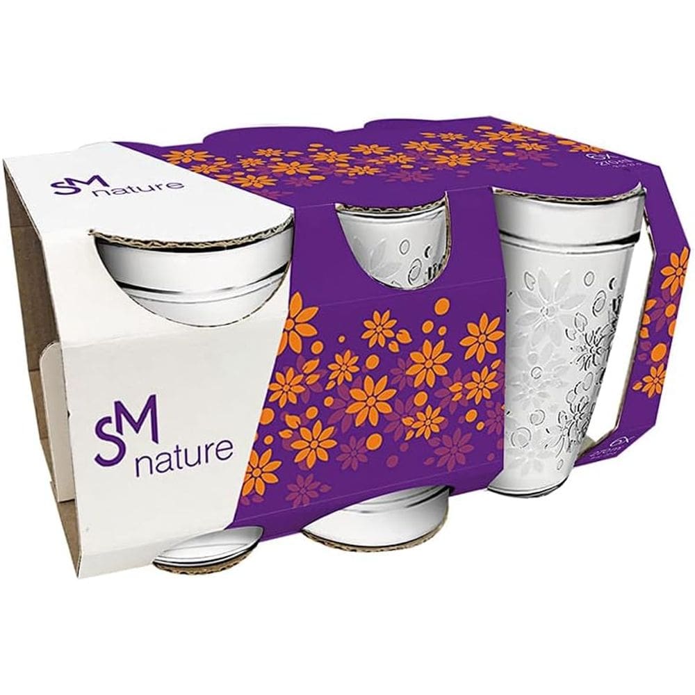 Jogo Kit 12 Copos Vidro Florido Nature Nadir 270ml