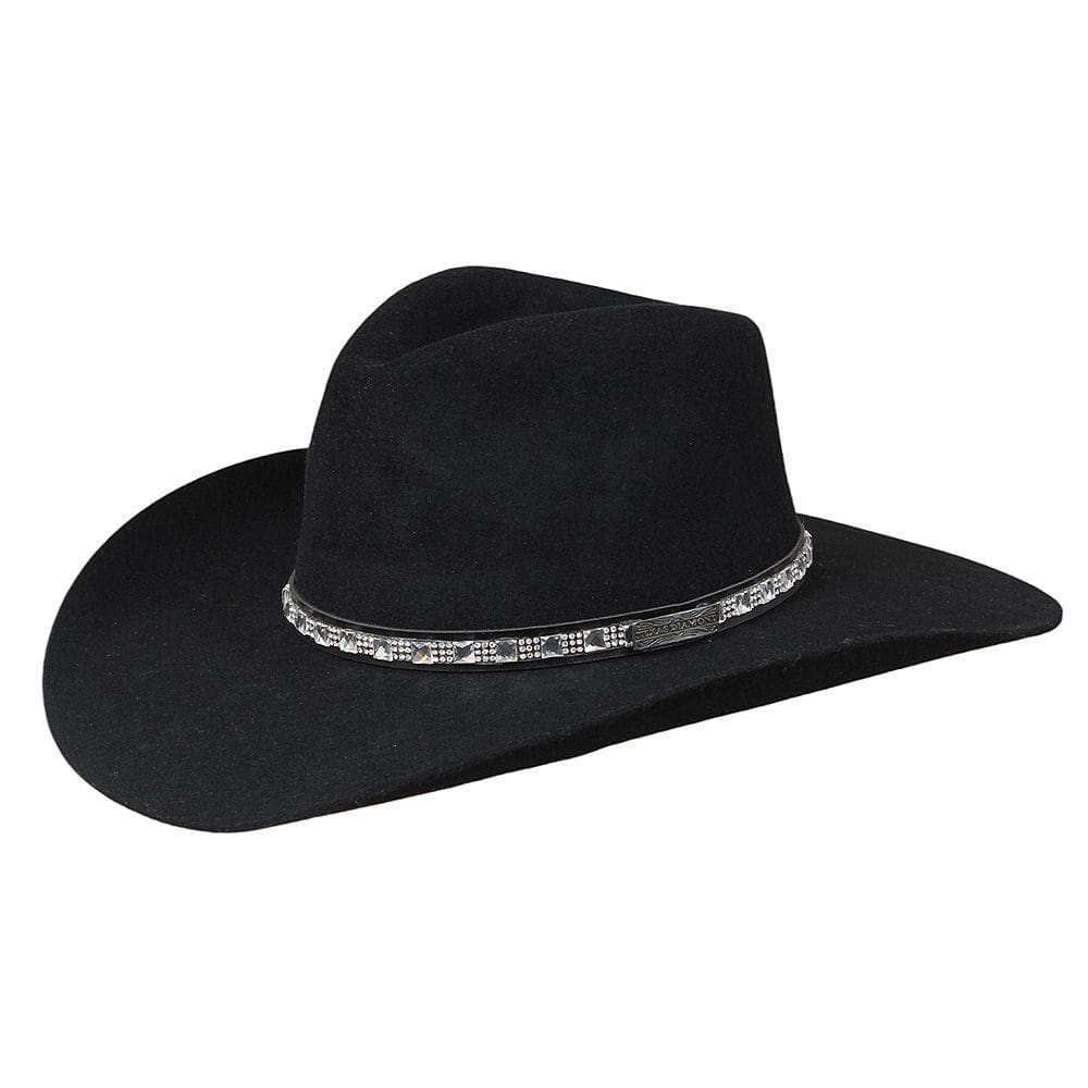 Chapéu Cavalgada Preto de Feltro Texas Diamond 34225