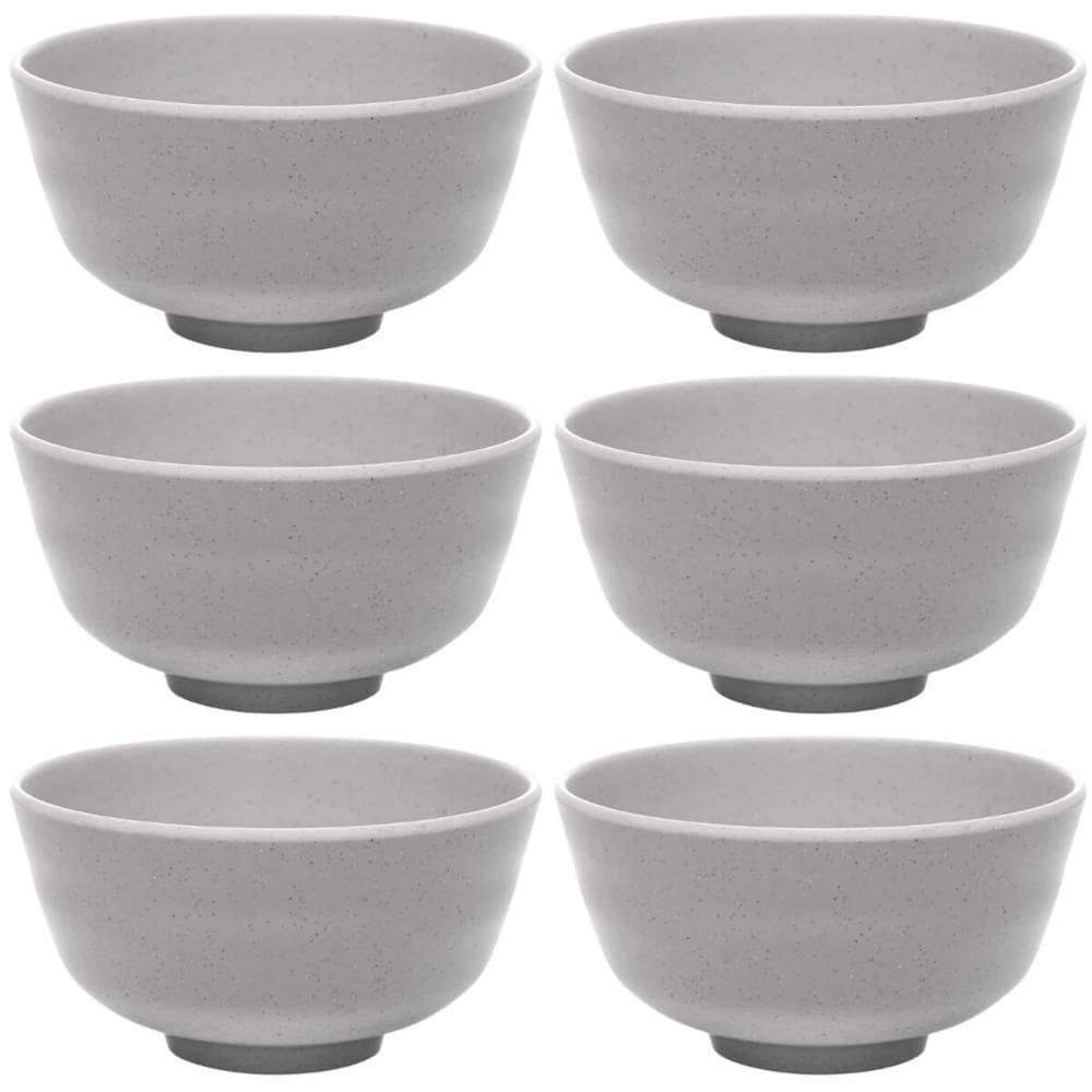 6 Bowls Cumbucas de Melamina 350ml Lyor Yakisoba Cereal Tóquio Granilite Cinza