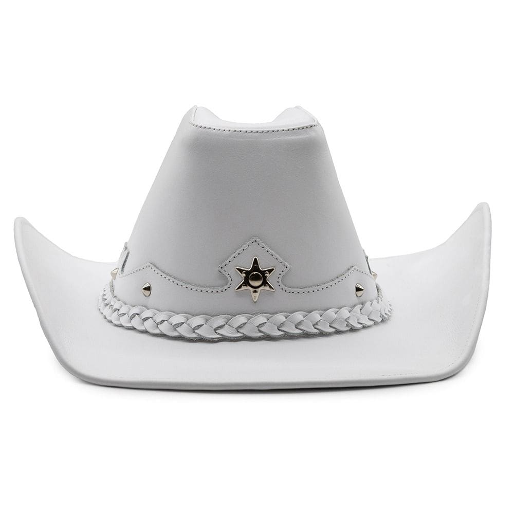 Chapeu Country Couro Americano Australiano Aba Arame em Aço Barretos Rodeio Western Boiadeira