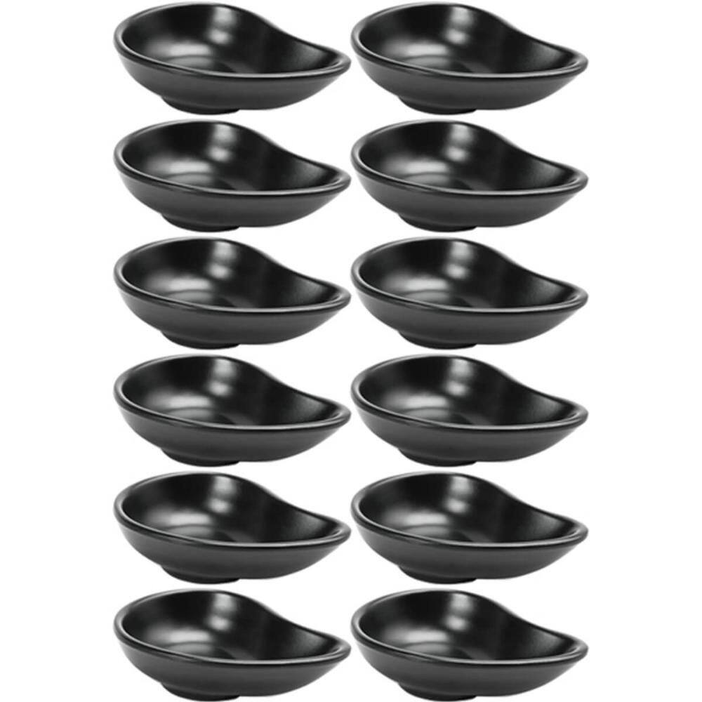 Kit 12 Porta Molhos de Melanina 60ml Gota Black Profissional Molheira para Servir Caldas doces