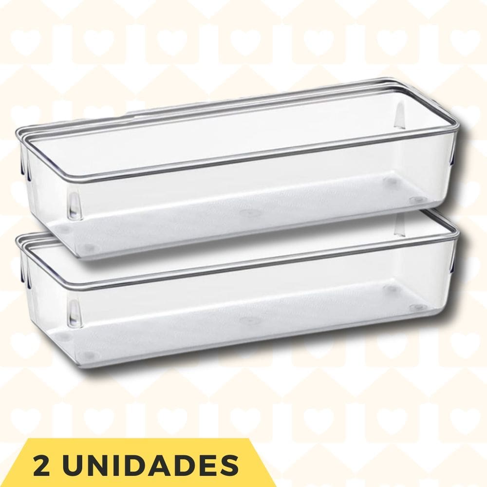 2 Peça Organizador Gaveta Maquiagem Talheres Modular Acrilico