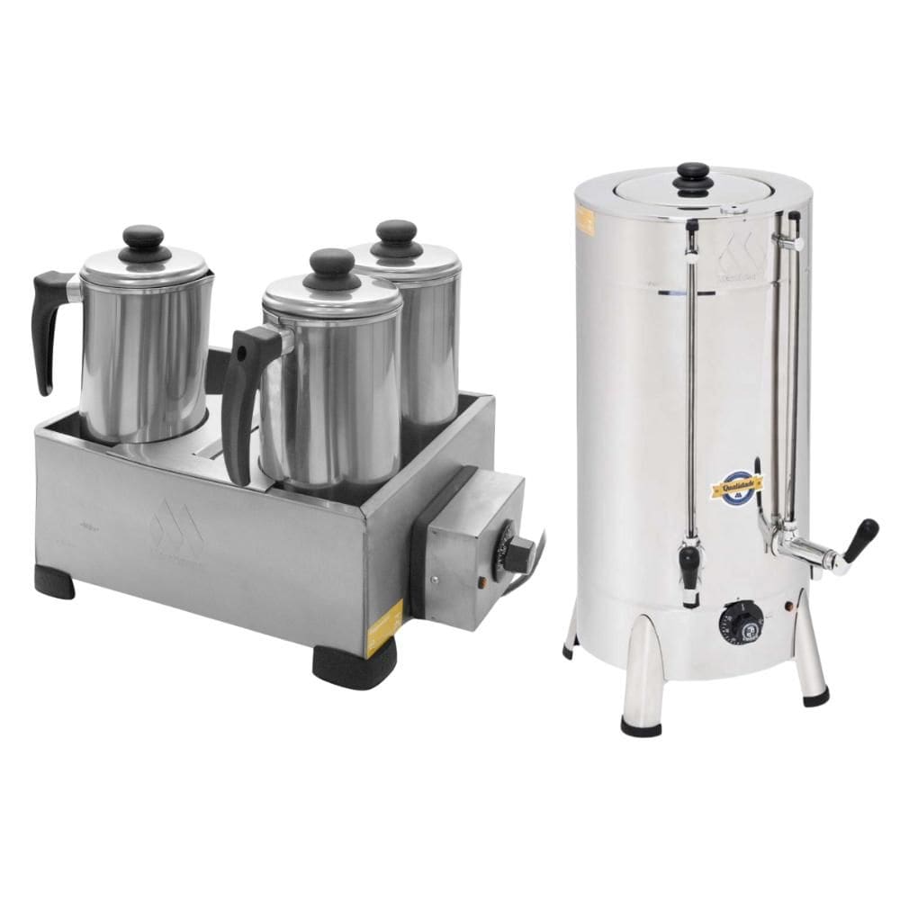 Kit Cafeteira Tradicional 8 Litros + Esterilizador 3 Bules de 1,8L Com Termostato Marchesoni - 127 V