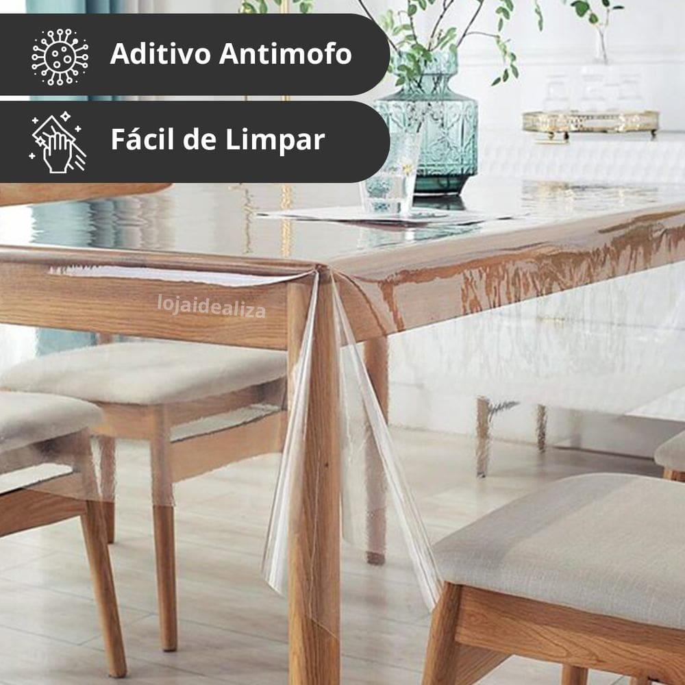 Toalha Mesa Plástico Transparente 2 Lugares 1,00x1,40