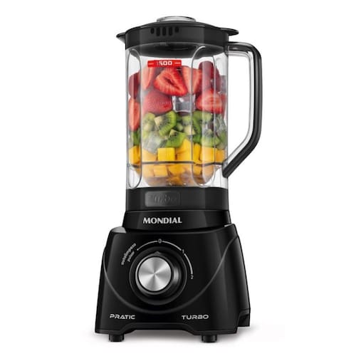imagem-Liquidificador Mondial 2,2 Litros Pratic Turbo L-98-B Preto 2 Velocidades 110v