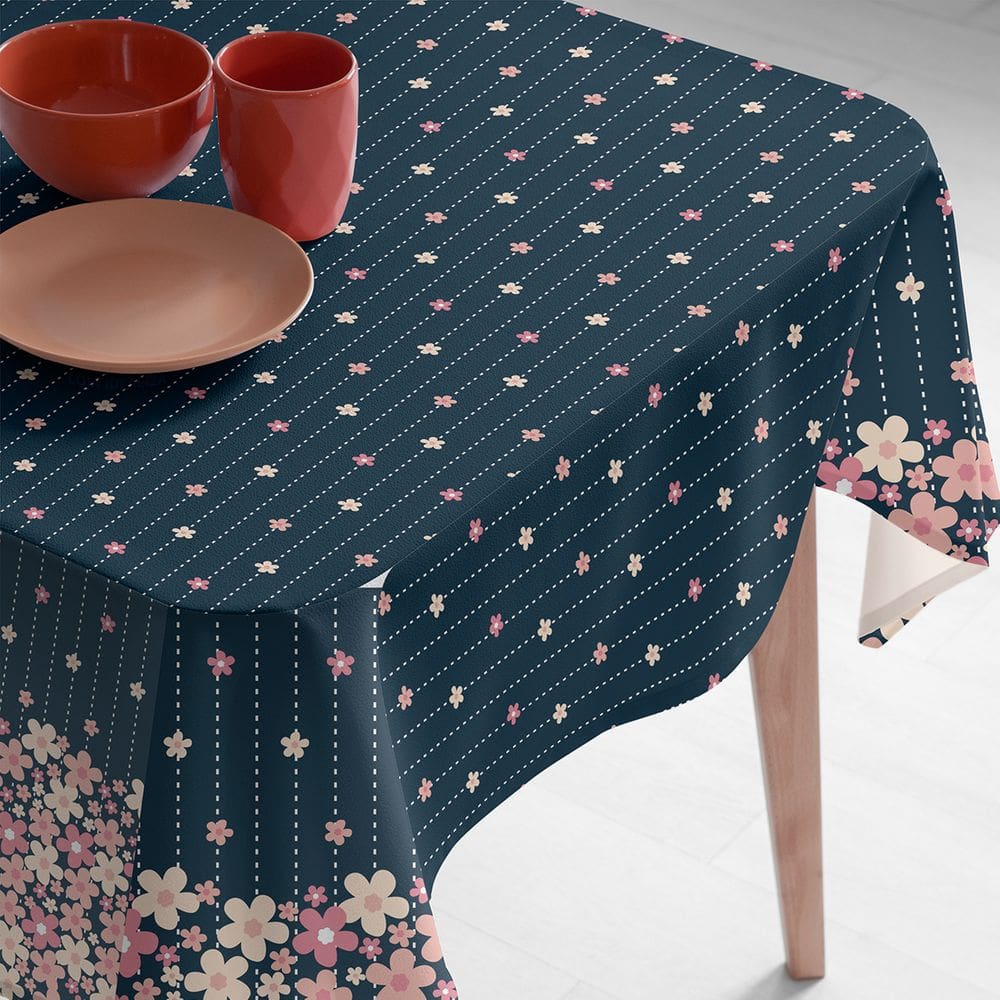 Toalha Mesa Plástica Térmica Jasmim 6 e 8 lugares 2,00