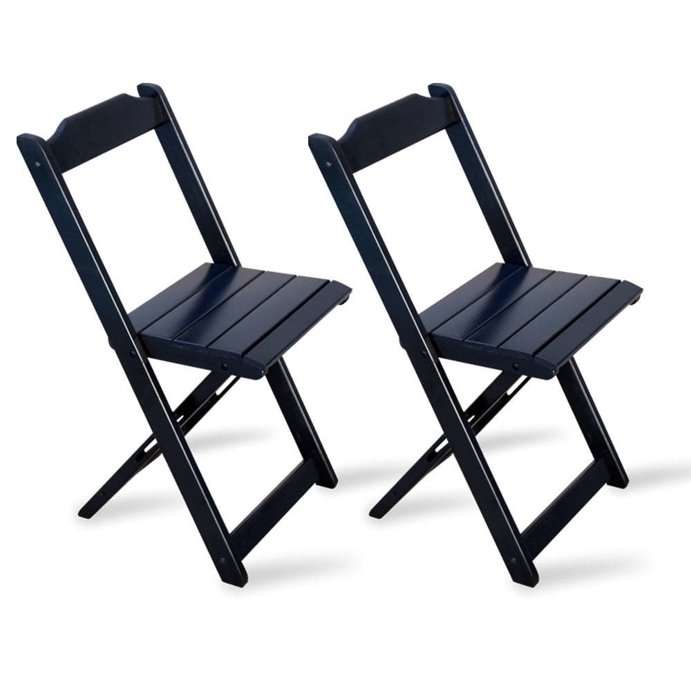 Kit 2 Cadeiras Dobrável Madeira Preta - Tarimatã