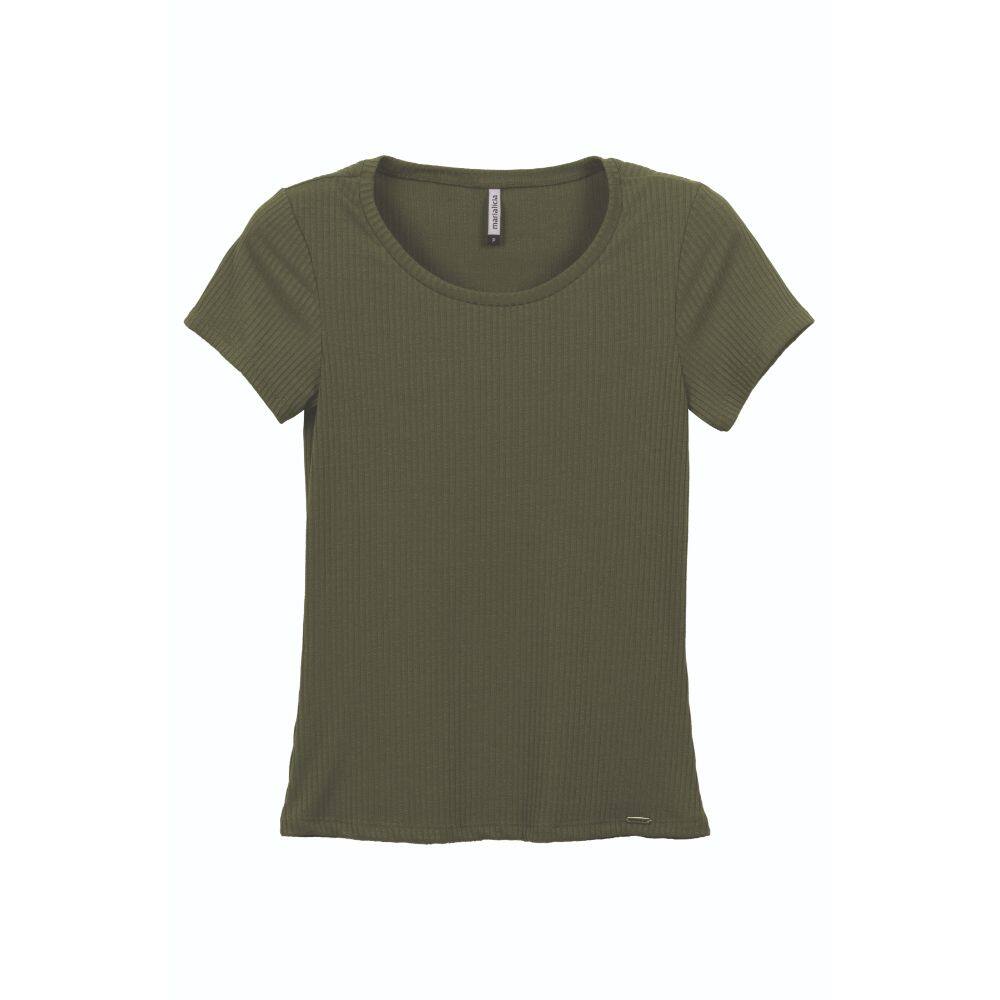 Blusa Manga Curta Canelada Plus Size Marialicia Ref. 052072