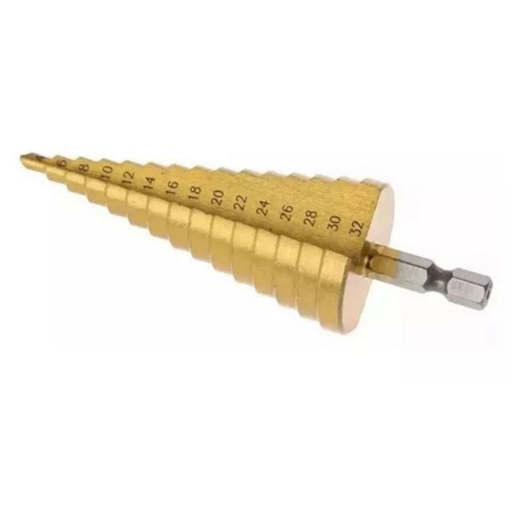 Broca Escalonada de 4 a 32 mm Com Banho Titanium - Top