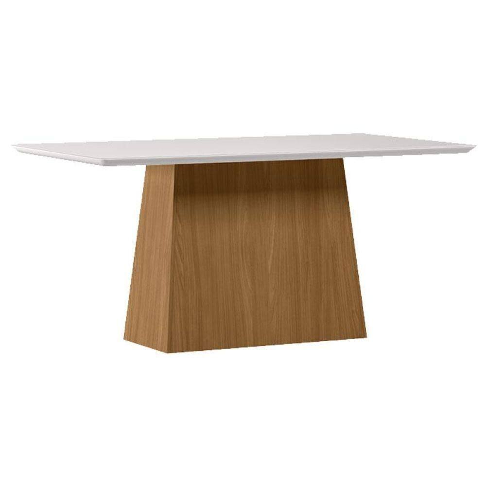 Mesa De Jantar 160 Cm Barbara Com Vidro Ype Off White - New Ceval