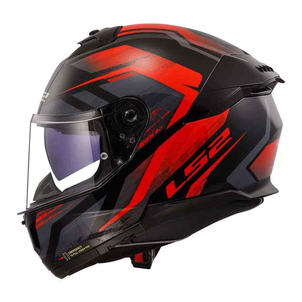 Capacete LS2 FF808 Stream II Fury Preto e Vermelho