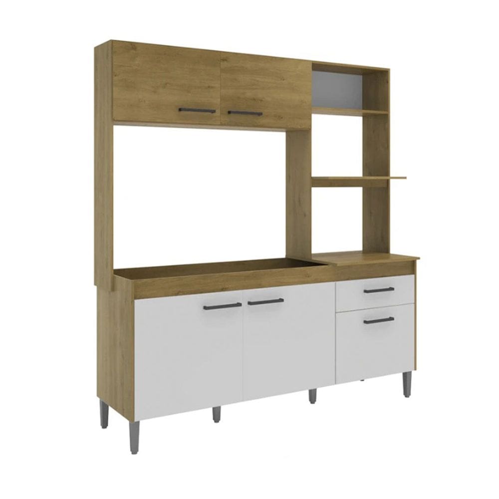 Cozinha Compacta Lisboa com Torre Quente 185x202cm Branca Unibelle