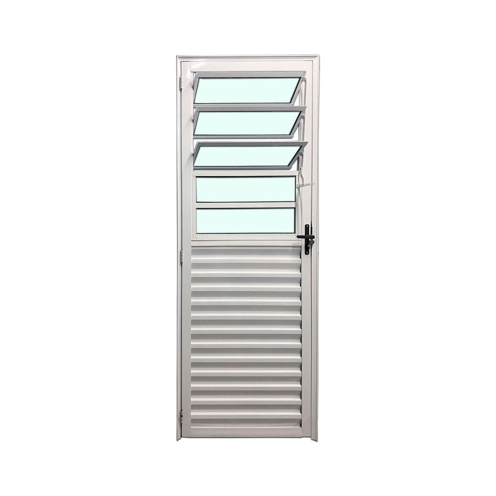 Porta Basculante Branco E 210x80 Linha 25 Esmeralda Vidro Liso
