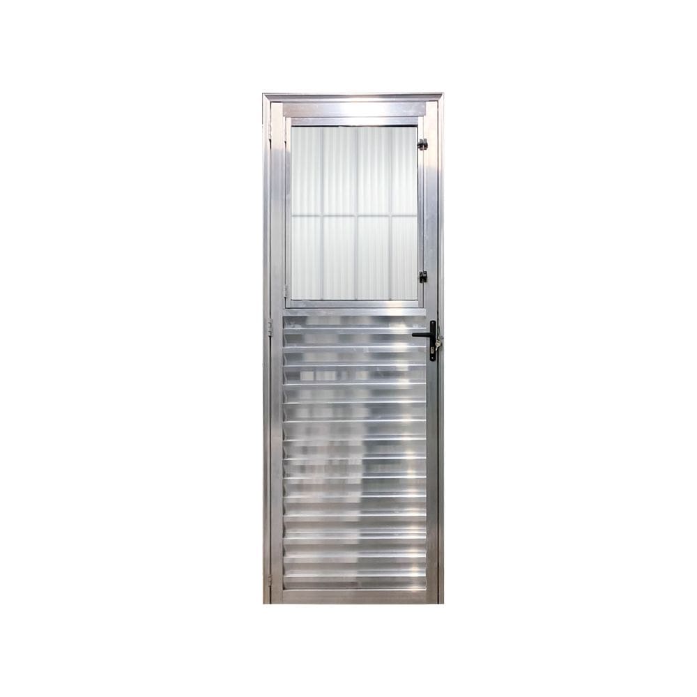 Porta Social Brilhante E 210x80 Linha 25 Esmeralda Vidro Canelado