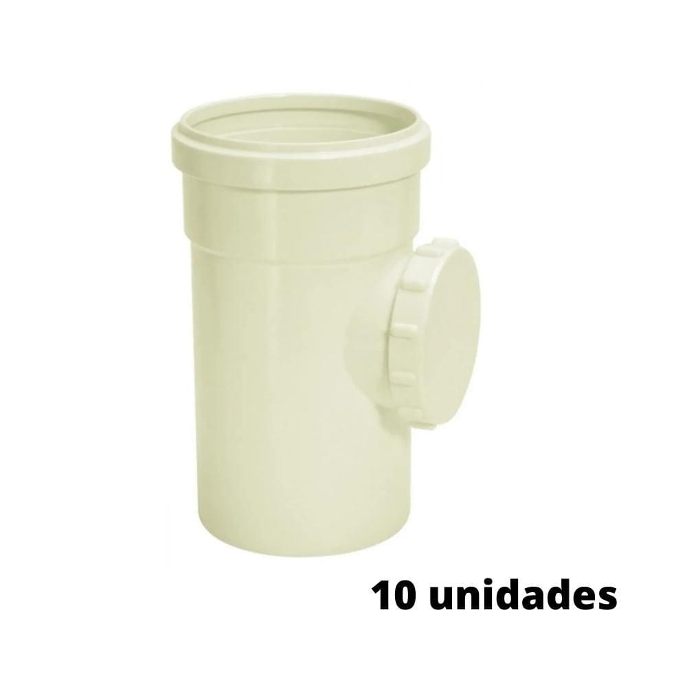 Kit 10 Tê De Inspeção Esgoto 75x75mm Amanco
