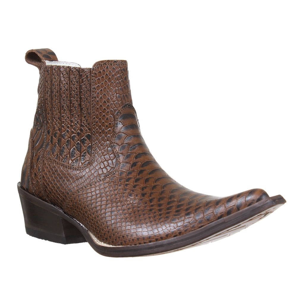 Bota Texana Masculina Cano Curto Bico Fino Anaconda Cow Way 36922